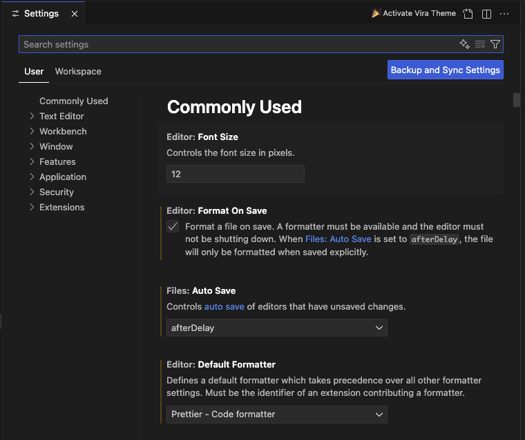 Setting VS Code